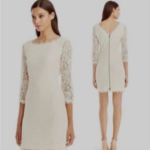 Diane von Furstenberg ivory lace dress. Size 4.